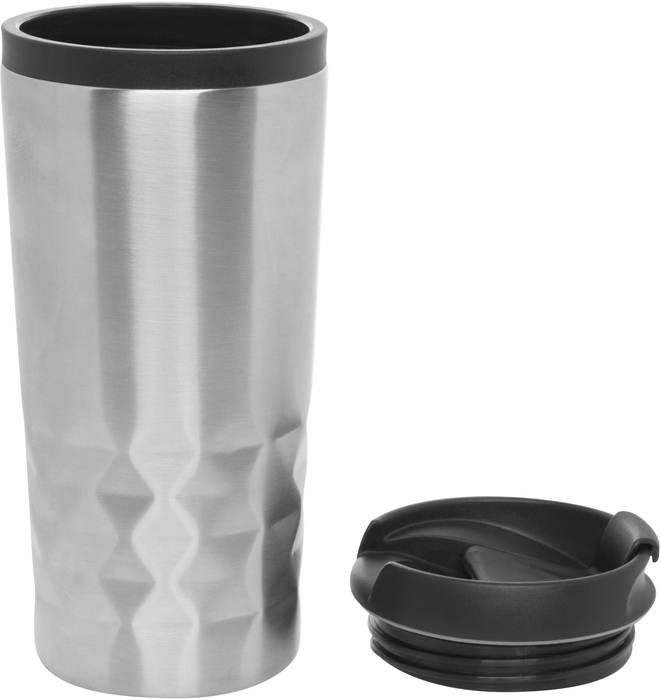 MUG DE EXTERIOR METALICO, TAPA DE ROSCA Y BASE ANTIDESLIZABLE D067